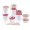 Lot portions clip et 6 cuillères 1 er âge silicone Rose Beaba