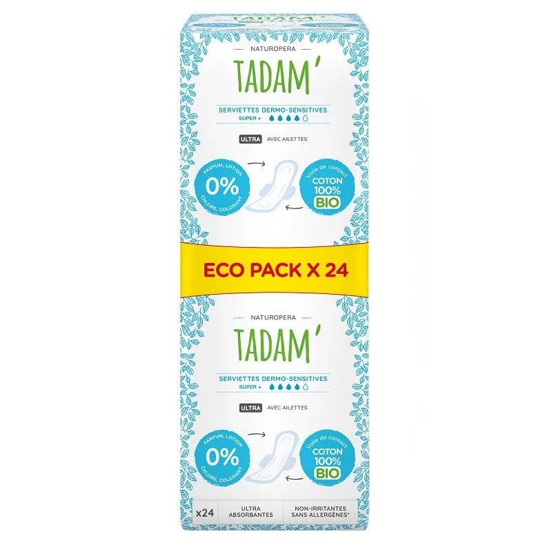 tadam serviettes hygiéniques super + eco pack