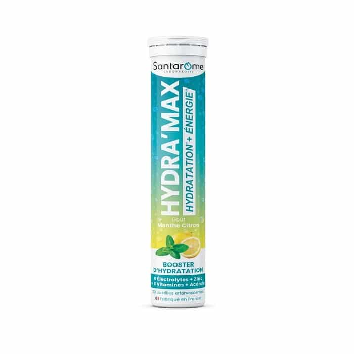 Hydra’Max Santarome goût menthe citron tube de 20 pastilles effervescentes